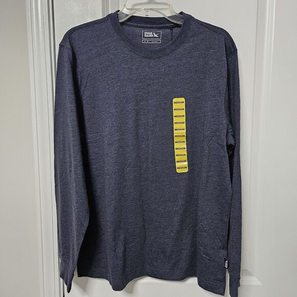 NWT EDDIE BAUER Shirt Men's Med Blue Long Sleeve Crewneck Tee Outdoors Hiking - Picture 1 of 6